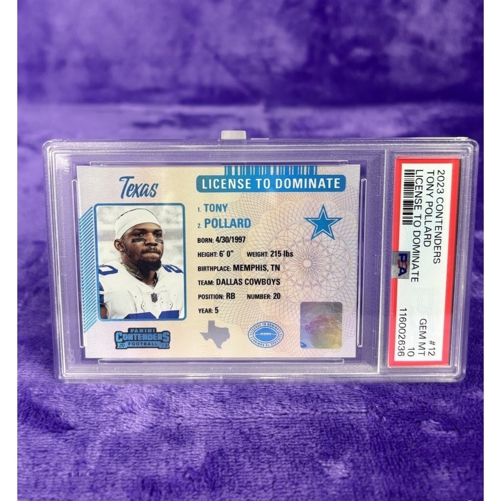 🔥 Tony Pollard 2023 Contenders License To Dominate Case Hit SSP #12 💎 PSA 10 - Picture 2 of 3